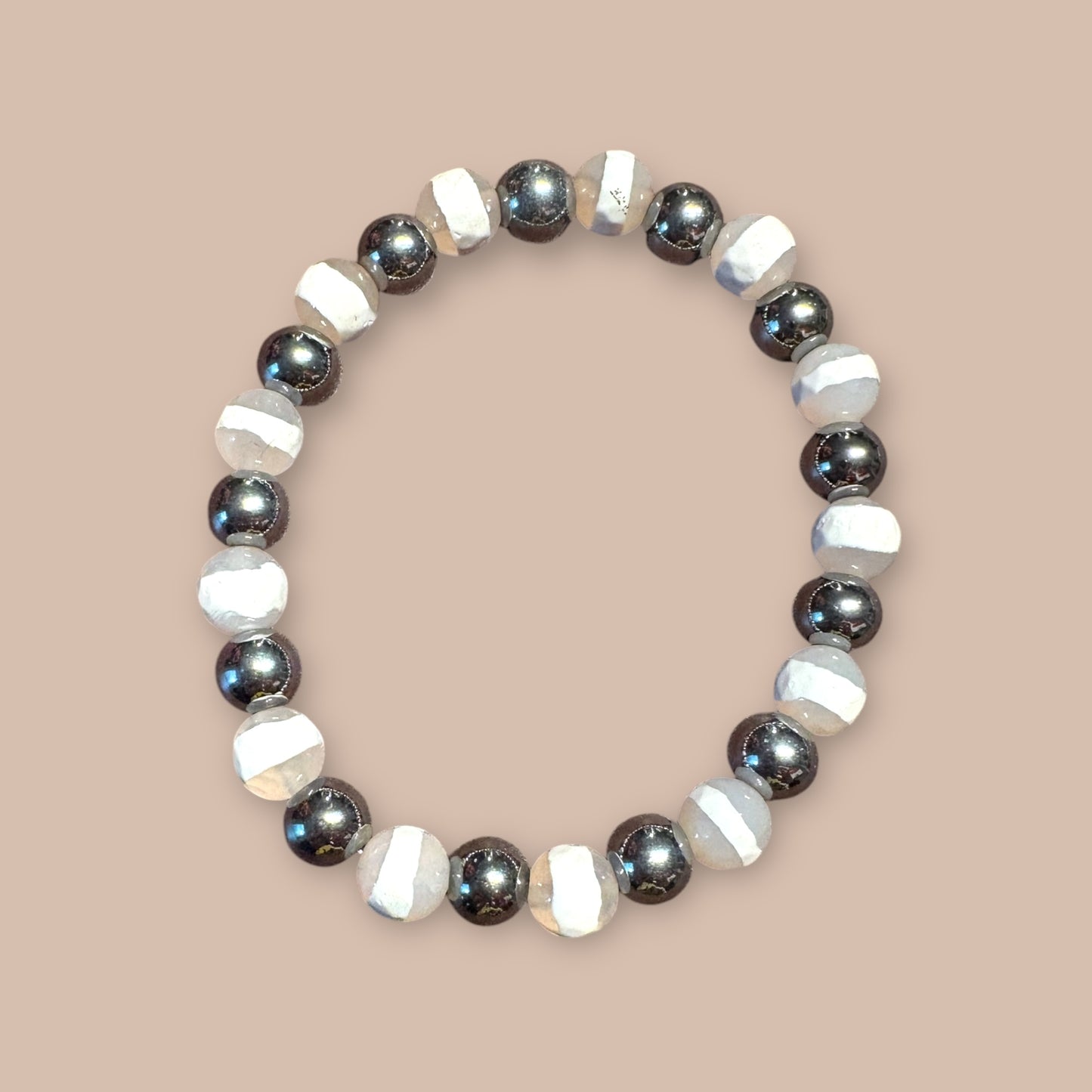 Bracelet hématite et agate