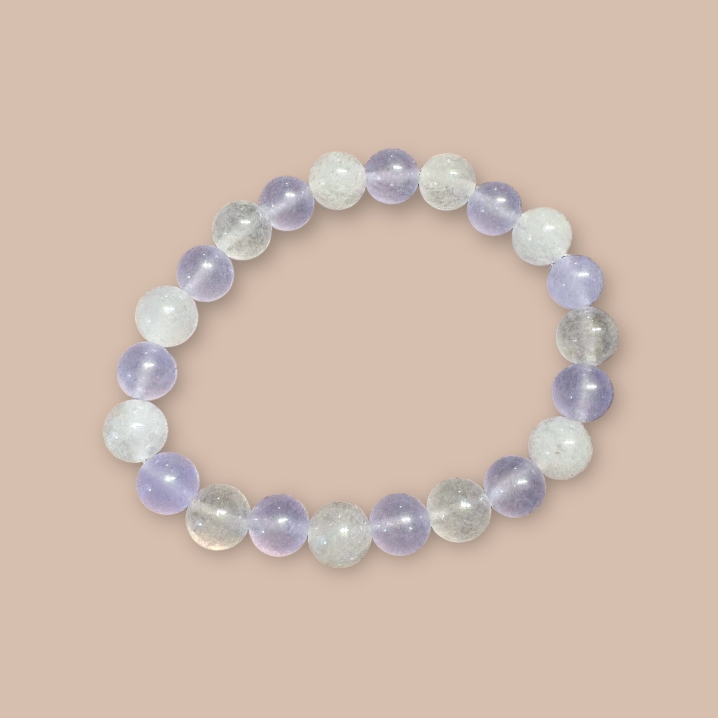 Bracelet quartz violet et quartz blanc