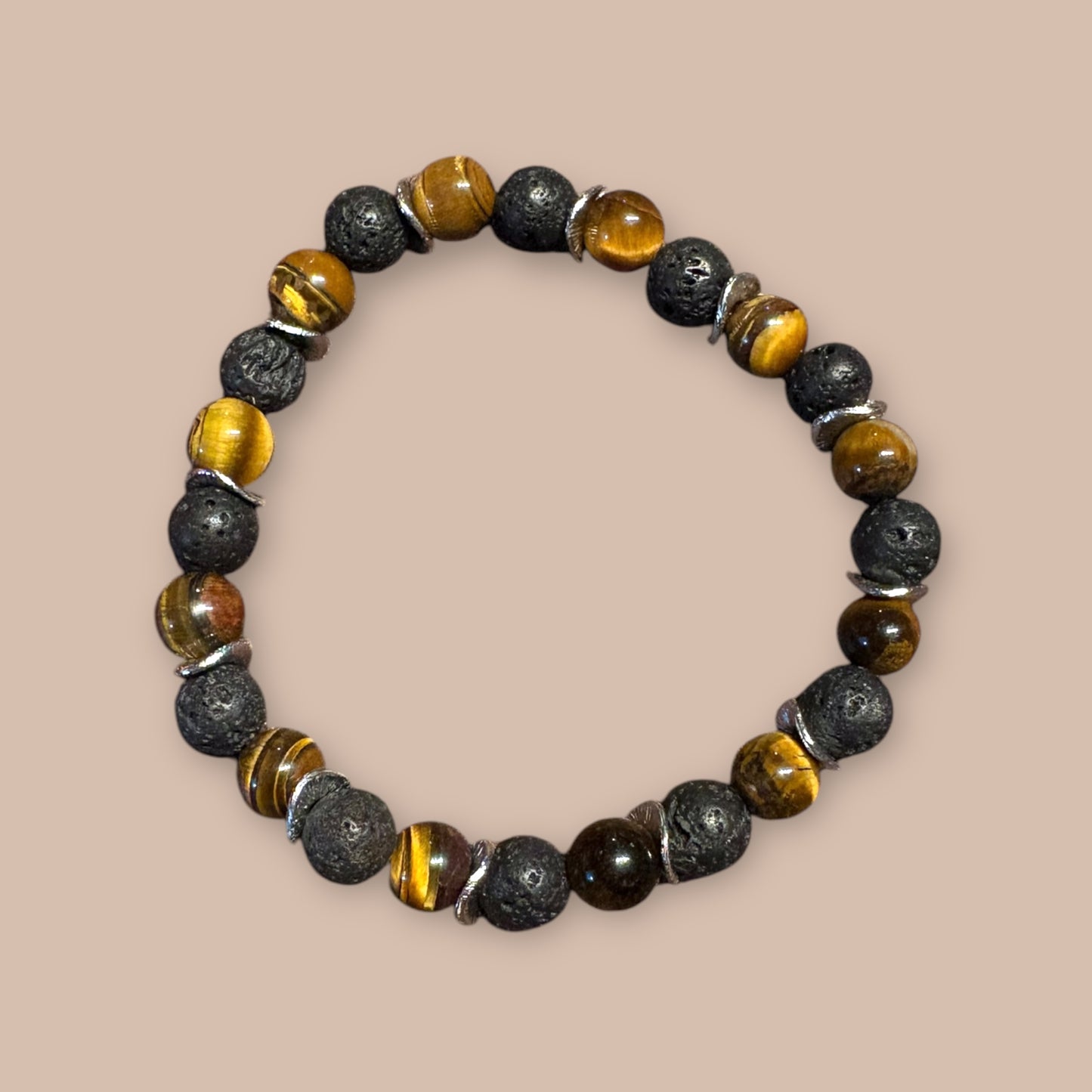 BEST SELLER✨ Bracelet Oeil de tigre et pierre volcanique
