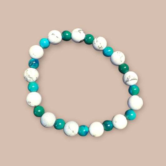 Bracelet howlite et turquoise reconstituer