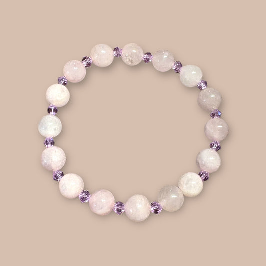 Bracelet quartz rose et cristal tchèque