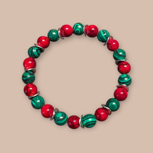 Bracelet quartzite et malachite