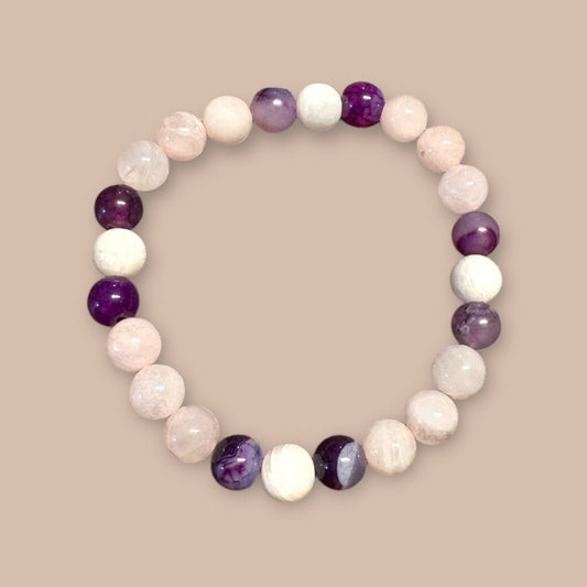 Bracelet quartz rose et agate