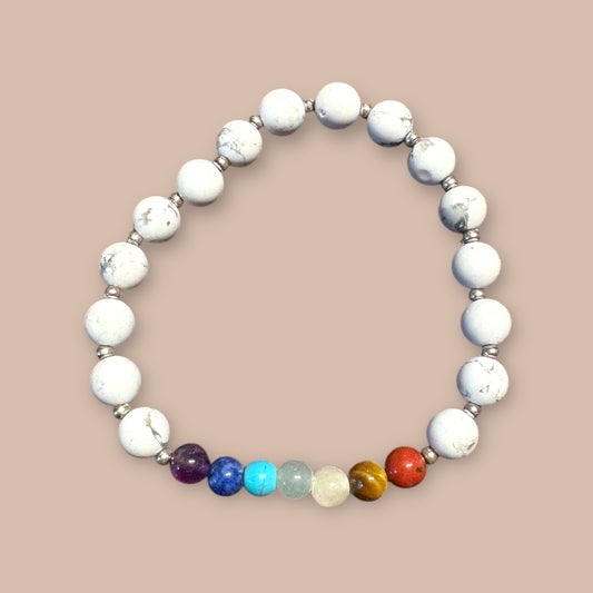 Bracelet chakra et howlite