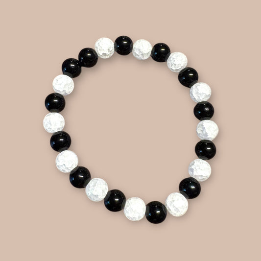 Bracelet agate et jaspe noir