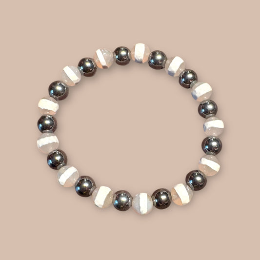 Bracelet agate et hématite