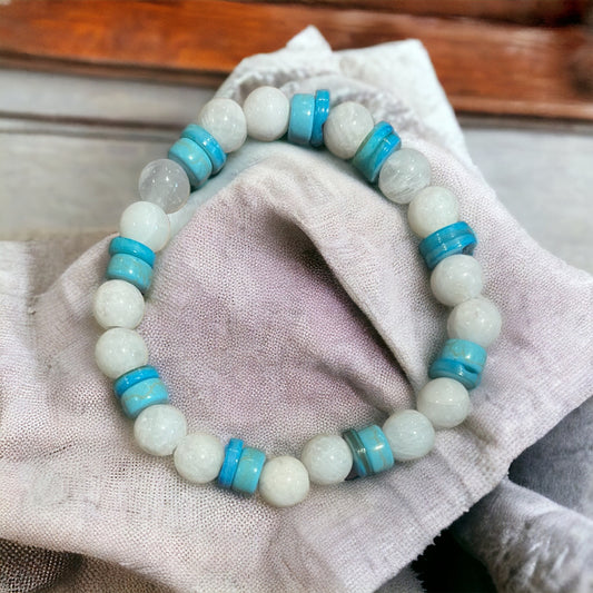 Bracelet coquillage bleu